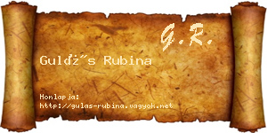 Gulás Rubina névjegykártya